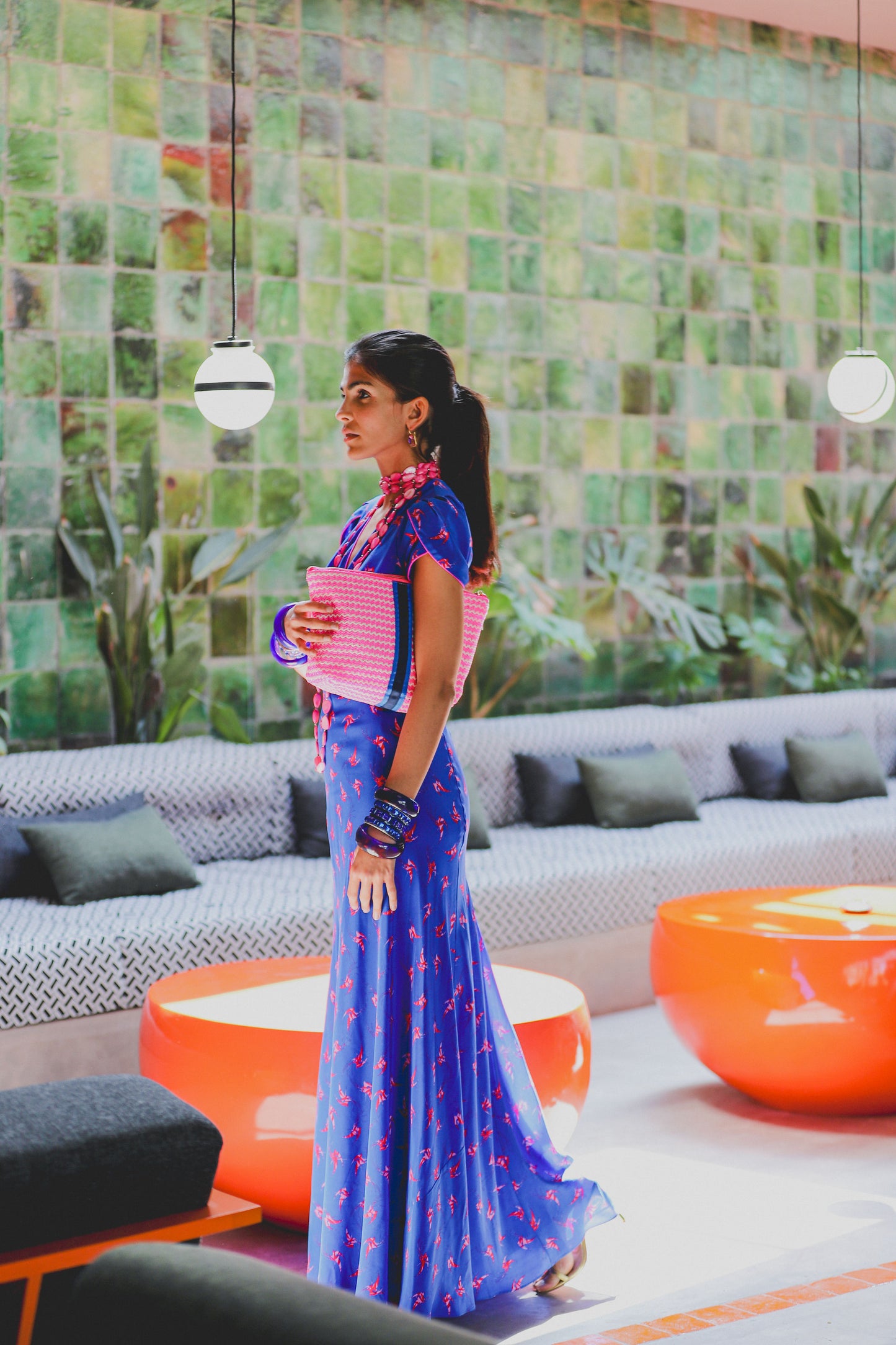 LONG MILLIE DRESS | LOVEBIRDS PRINT
