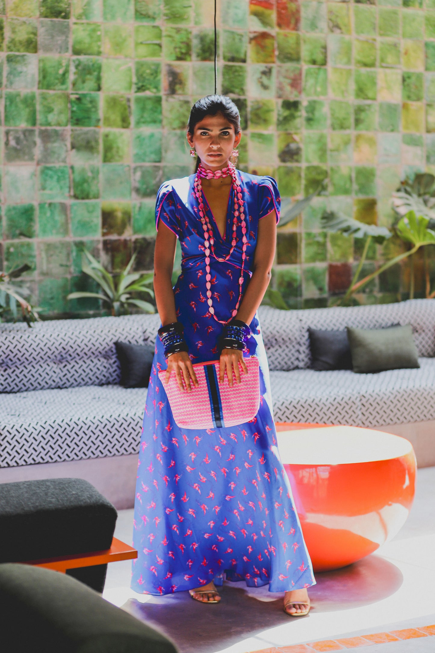 LONG MILLIE DRESS | LOVEBIRDS PRINT