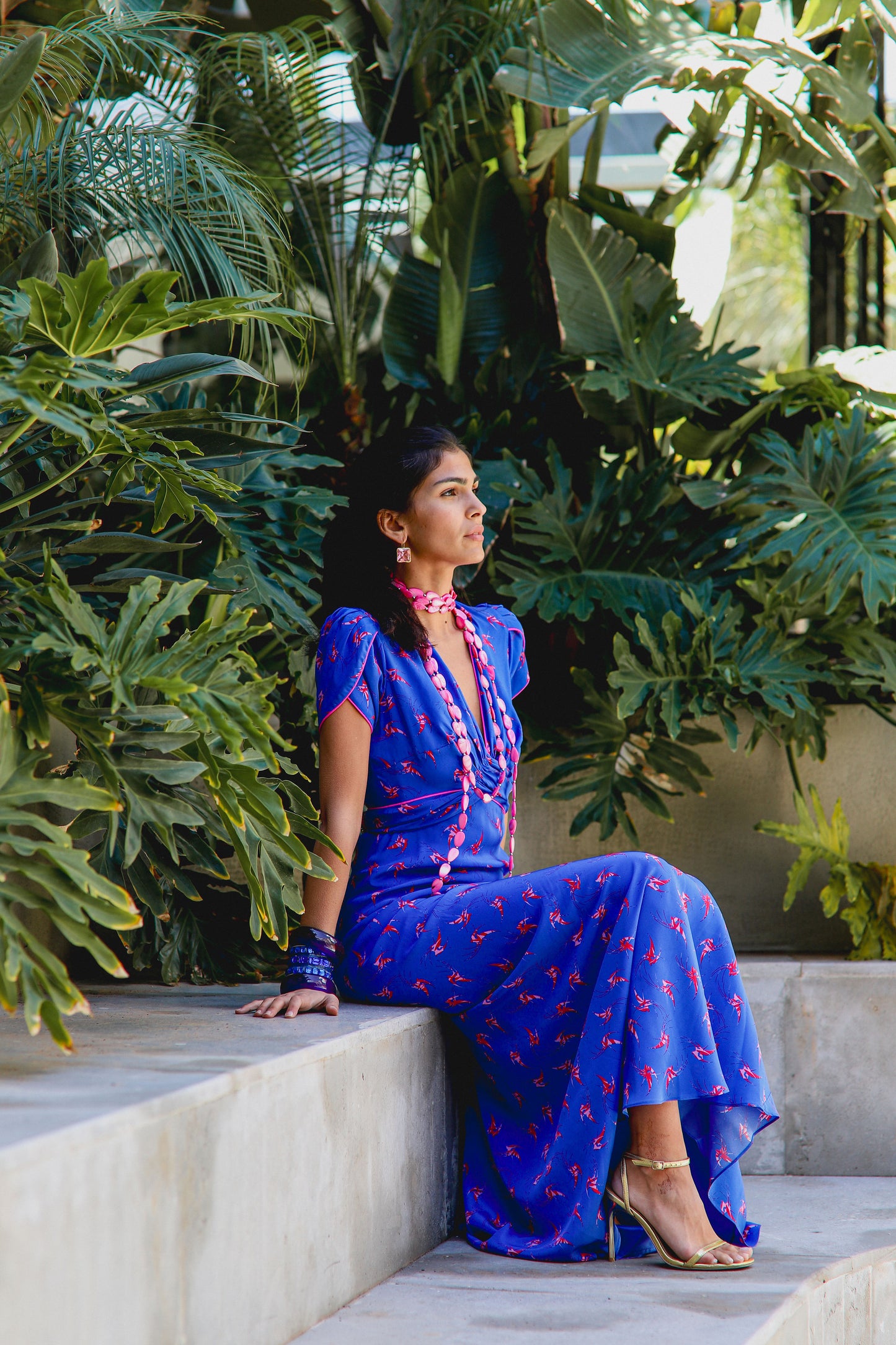 LONG MILLIE DRESS | LOVEBIRDS PRINT