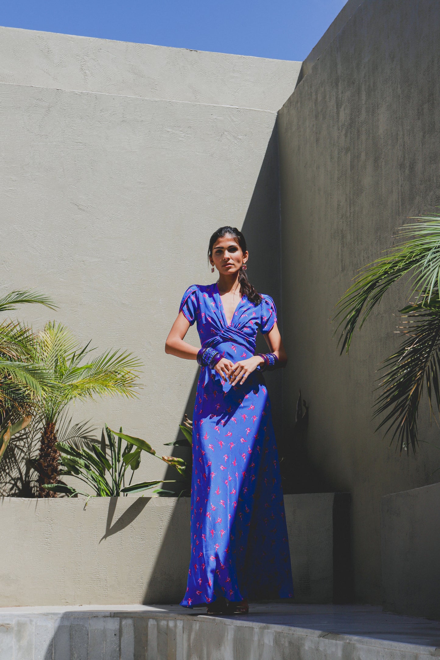 LONG MILLIE DRESS | LOVEBIRDS PRINT