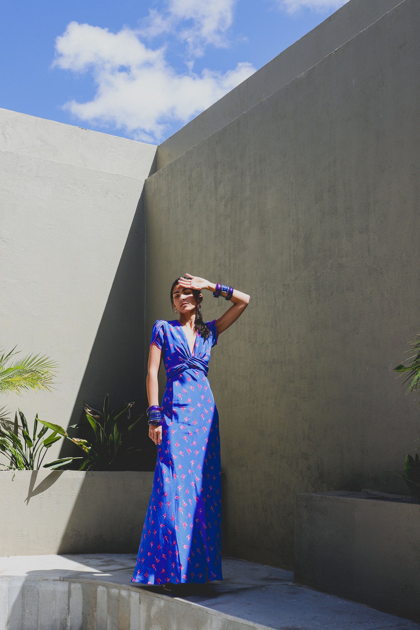 LONG MILLIE DRESS | LOVEBIRDS PRINT