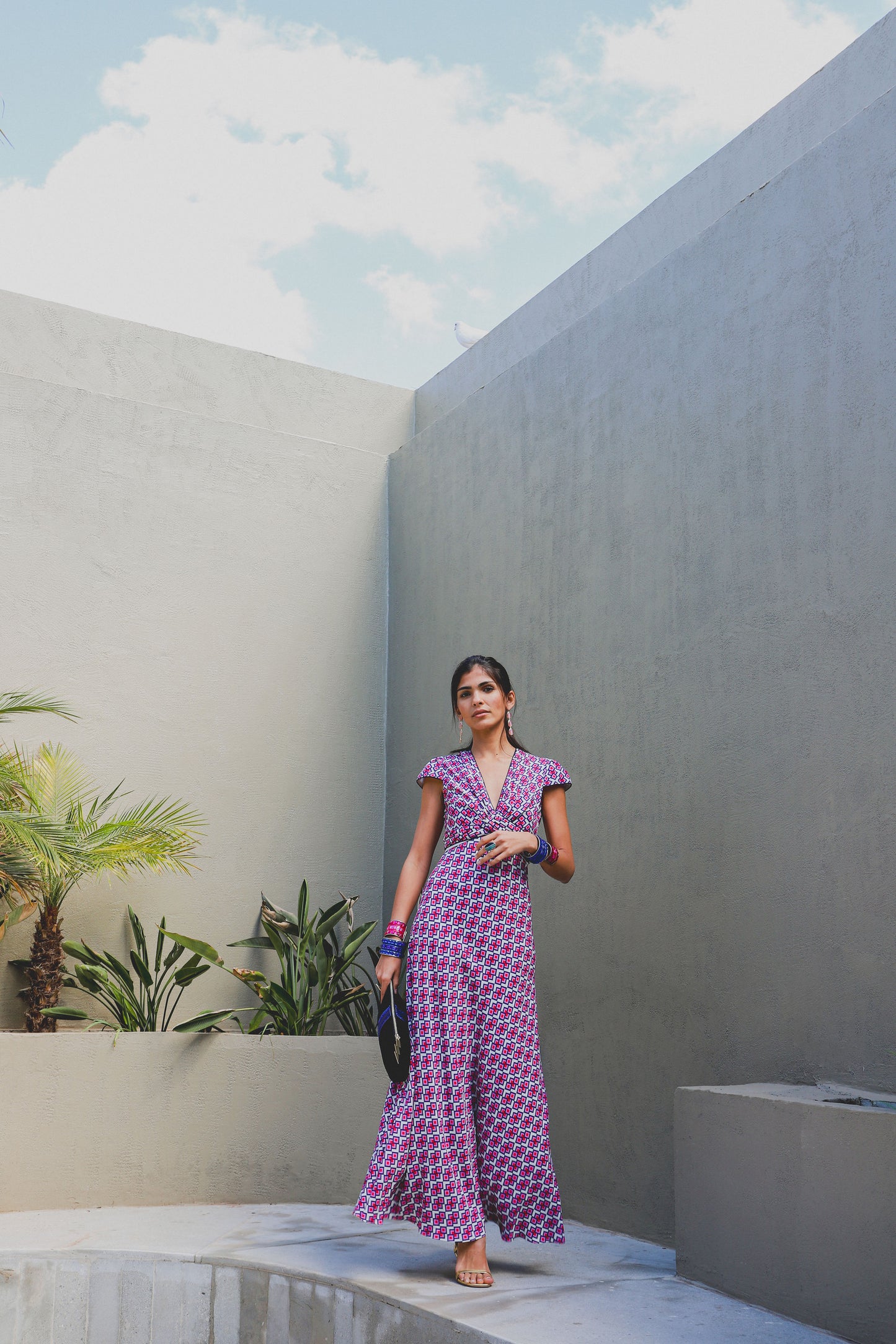 LONG MILLIE DRESS | CRAZY PAV PRINT