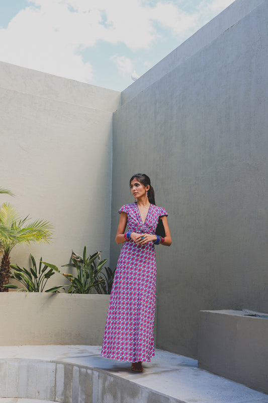 LONG MILLIE DRESS | CRAZY PAV PRINT