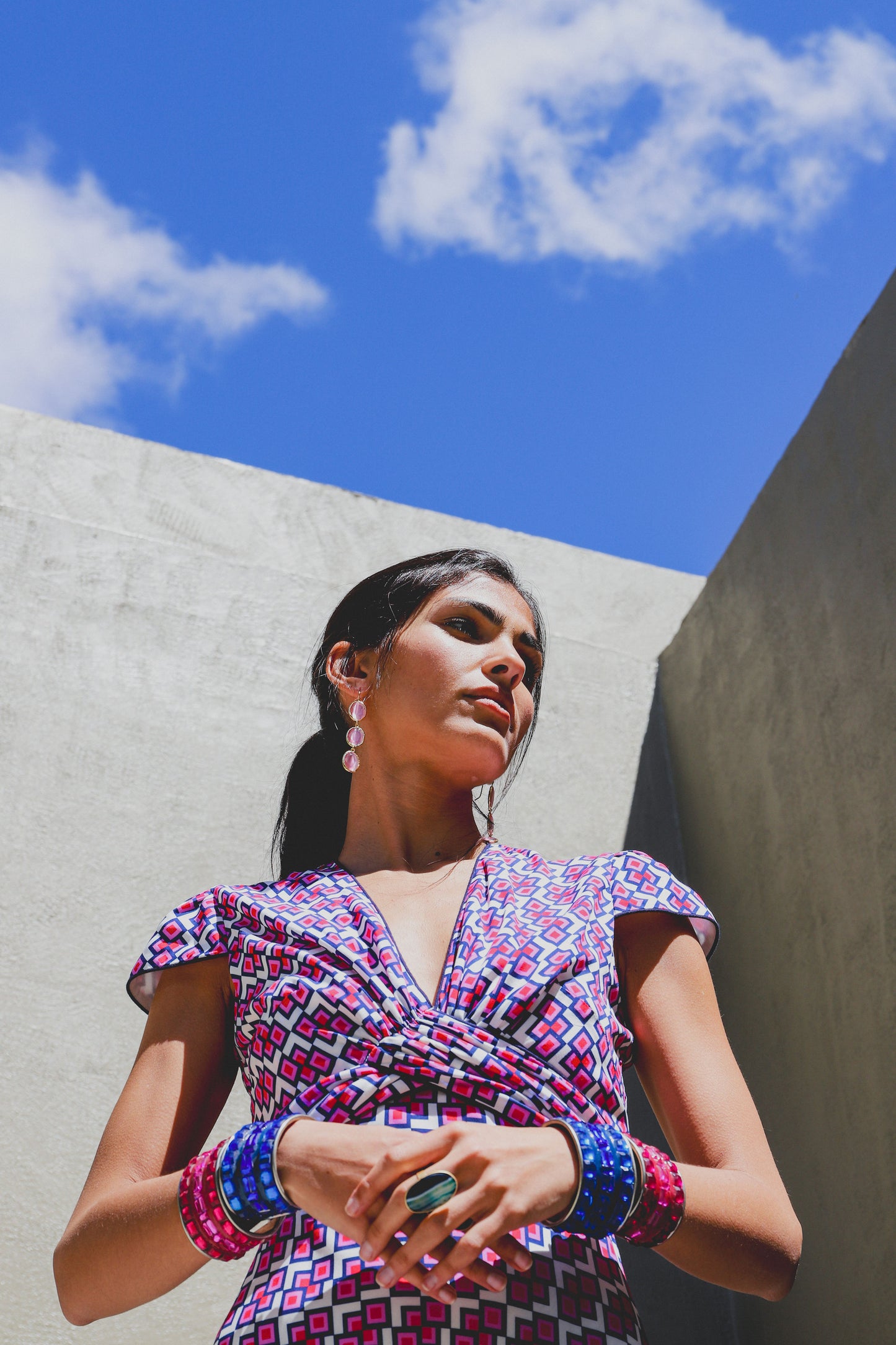 LONG MILLIE DRESS | CRAZY PAV PRINT