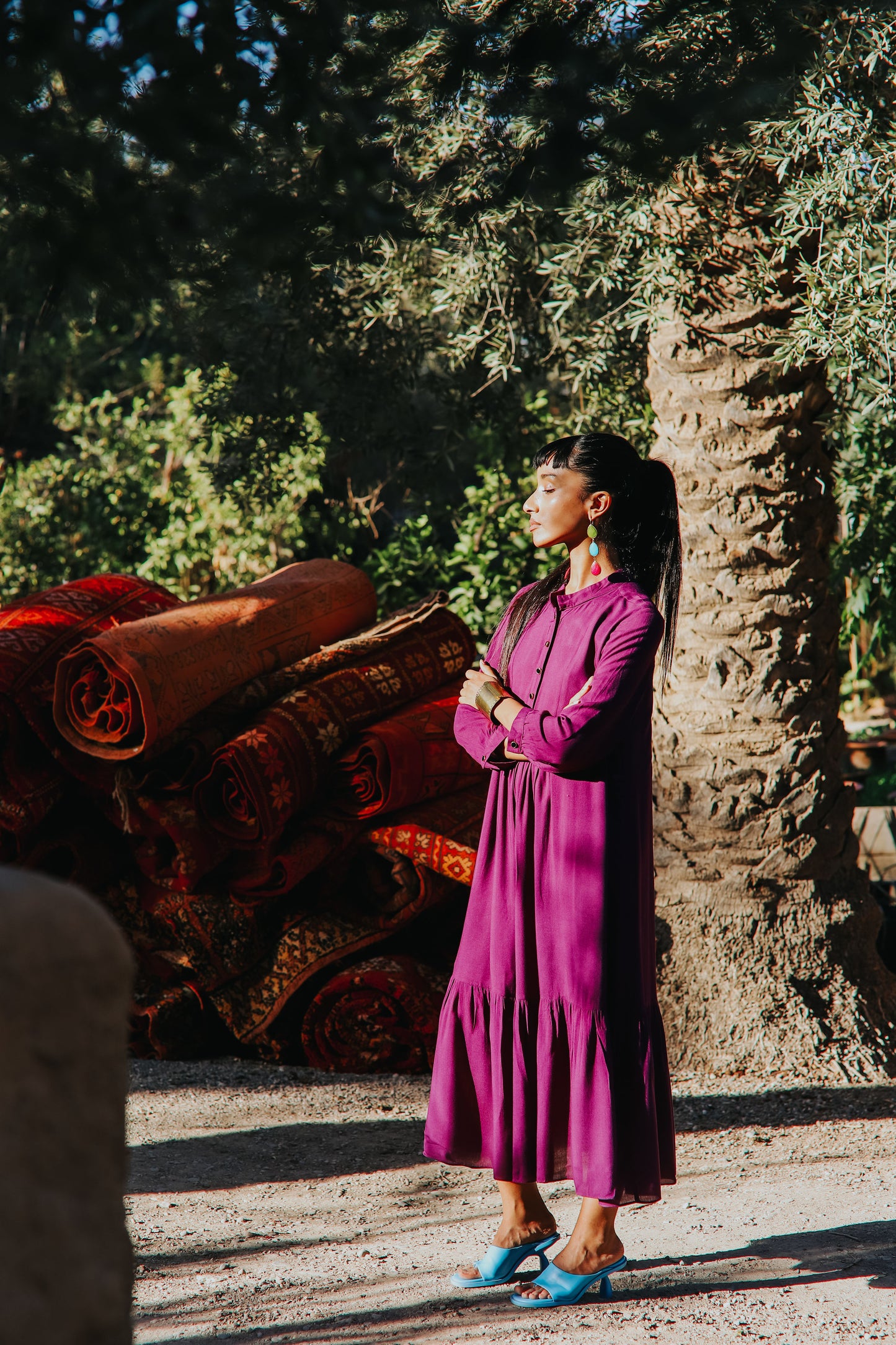 CLAUDE DRESS | AUBERGINE RAYON