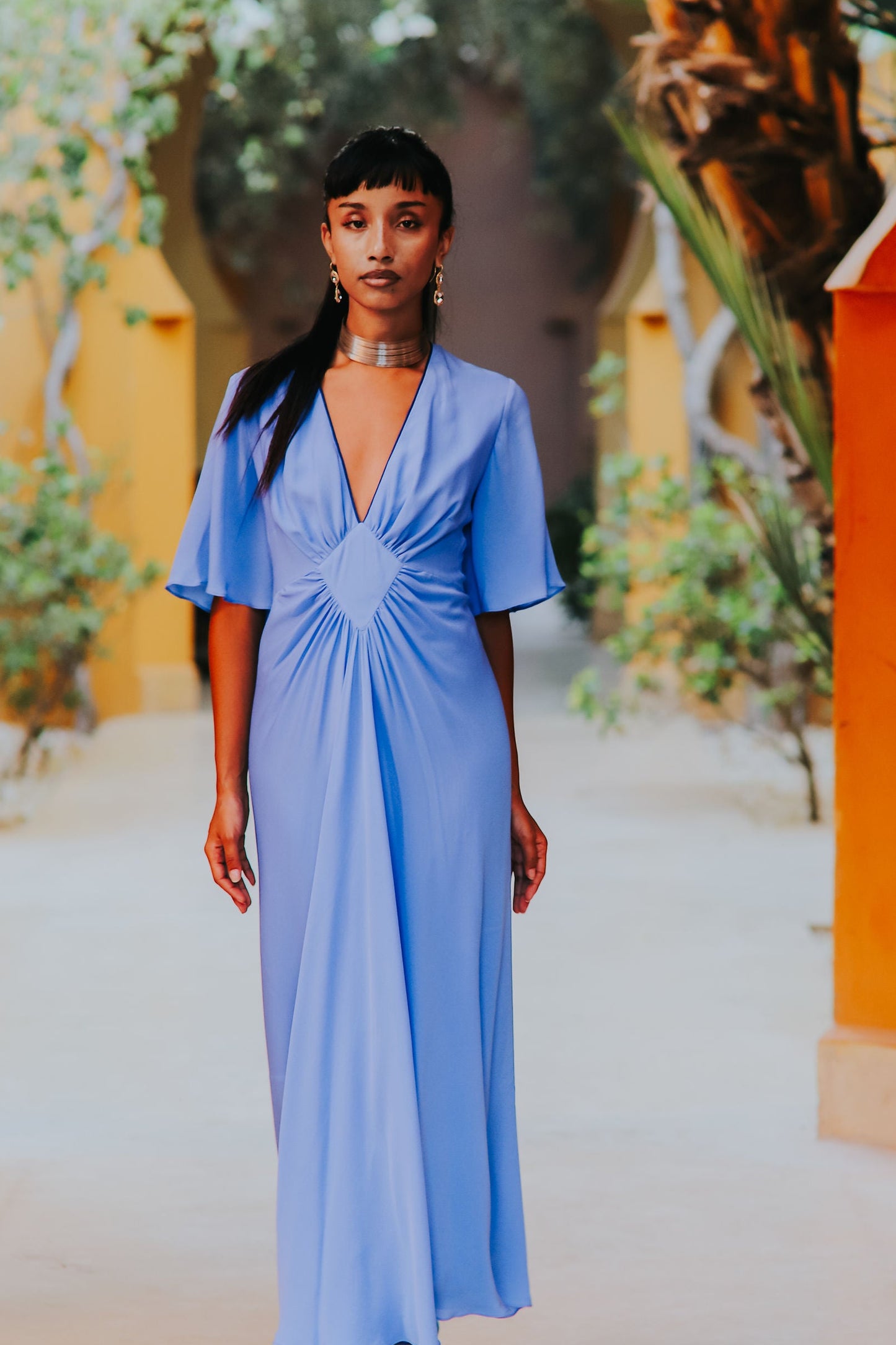 MIDI JESSIE DRESS | CORNFLOWER BLUE