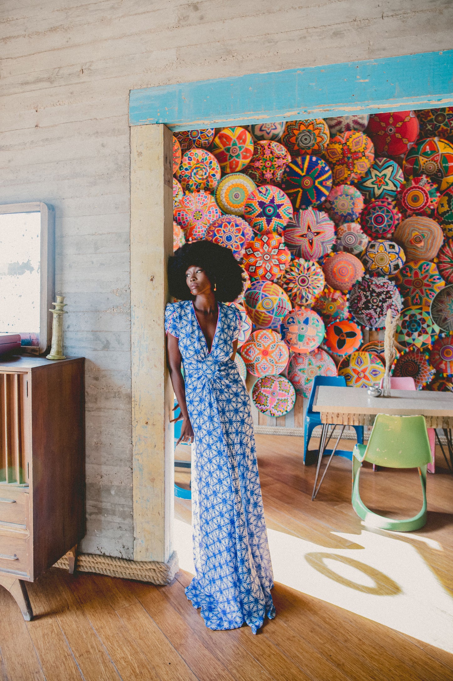LONG JESSIE DRESS | STARTRACK PRINTED SILK
