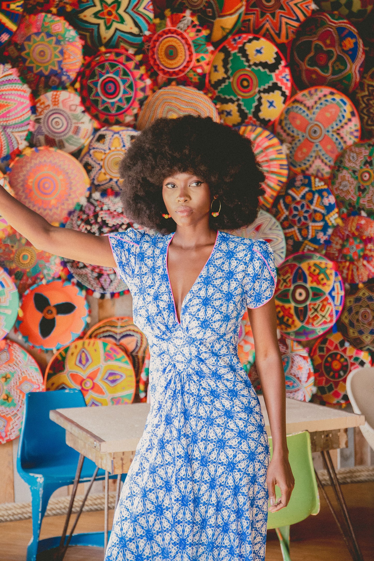 LONG JESSIE DRESS | STARTRACK PRINTED SILK
