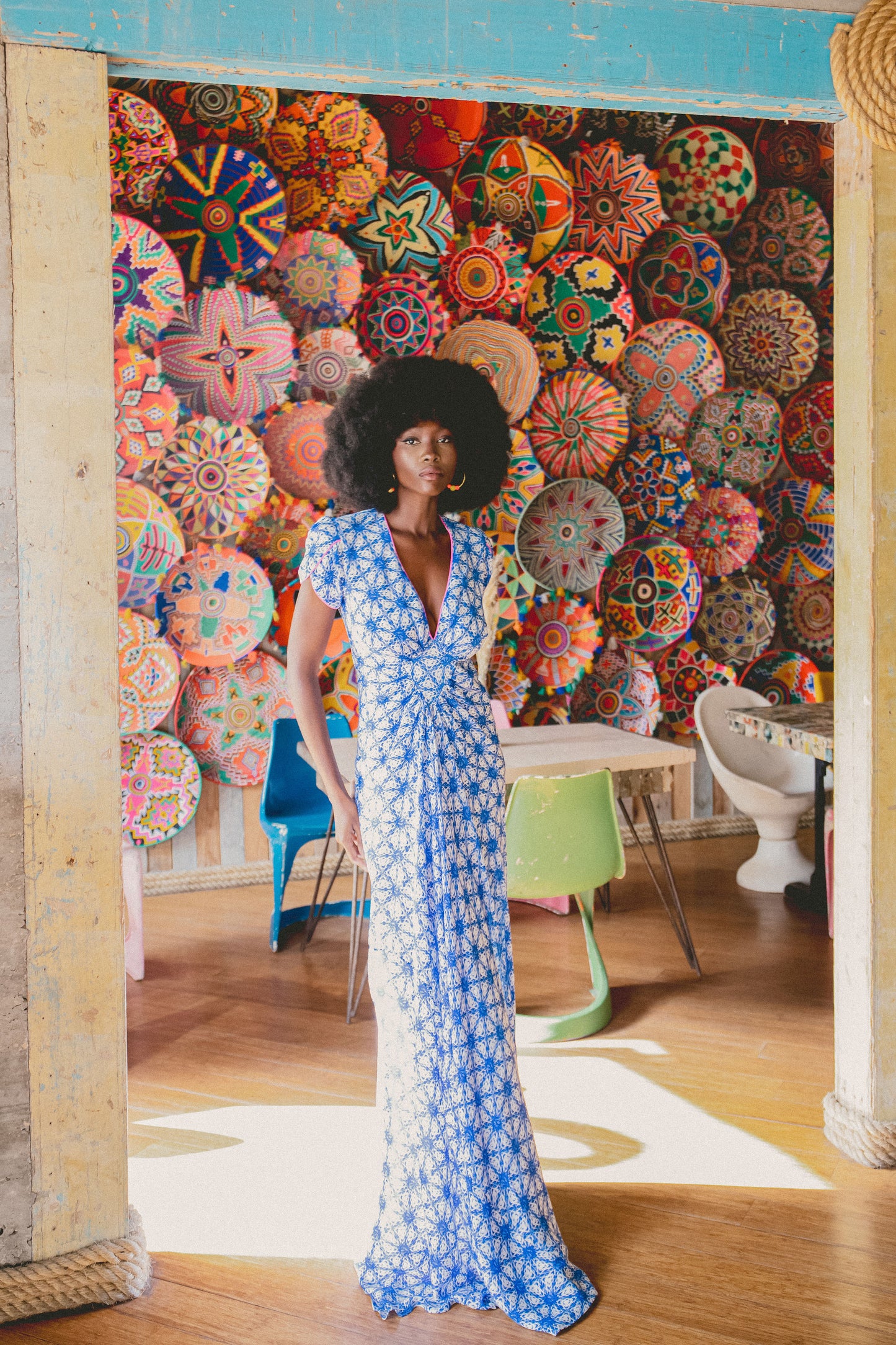 LONG JESSIE DRESS | STARTRACK PRINTED SILK
