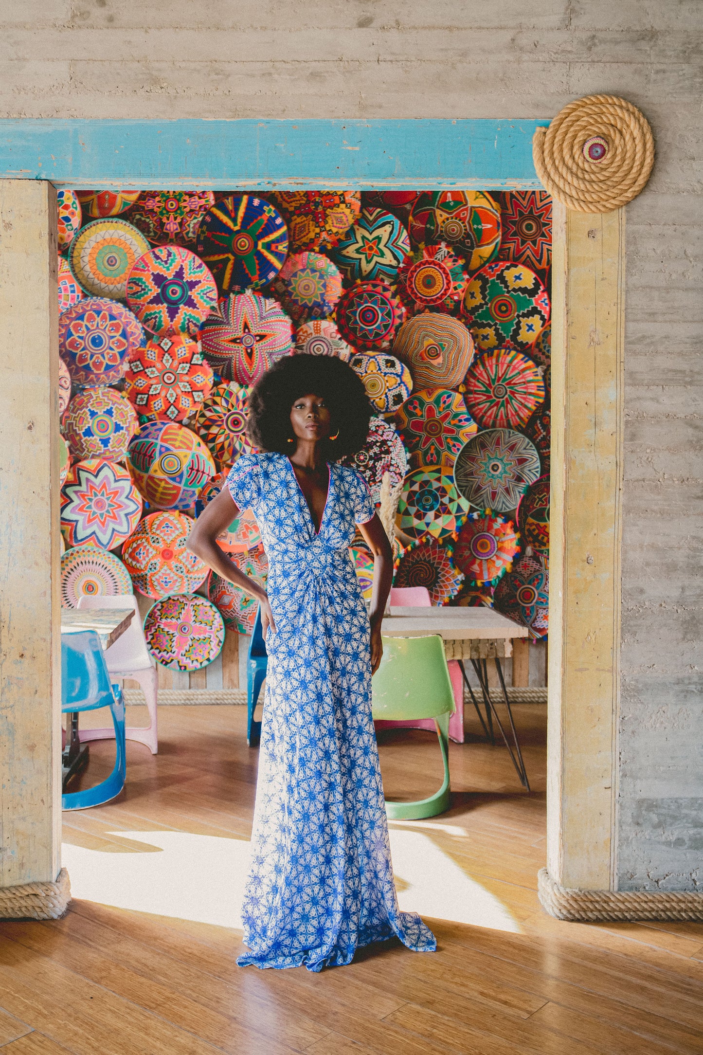 LONG JESSIE DRESS | STARTRACK PRINTED SILK