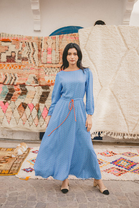 MIDI JOJO DRESS | SPINNING PRINT