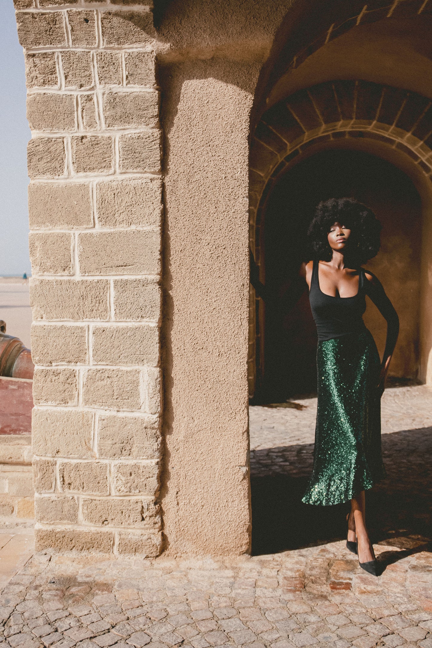 CHICA SKIRT | GREEN SEQUINS