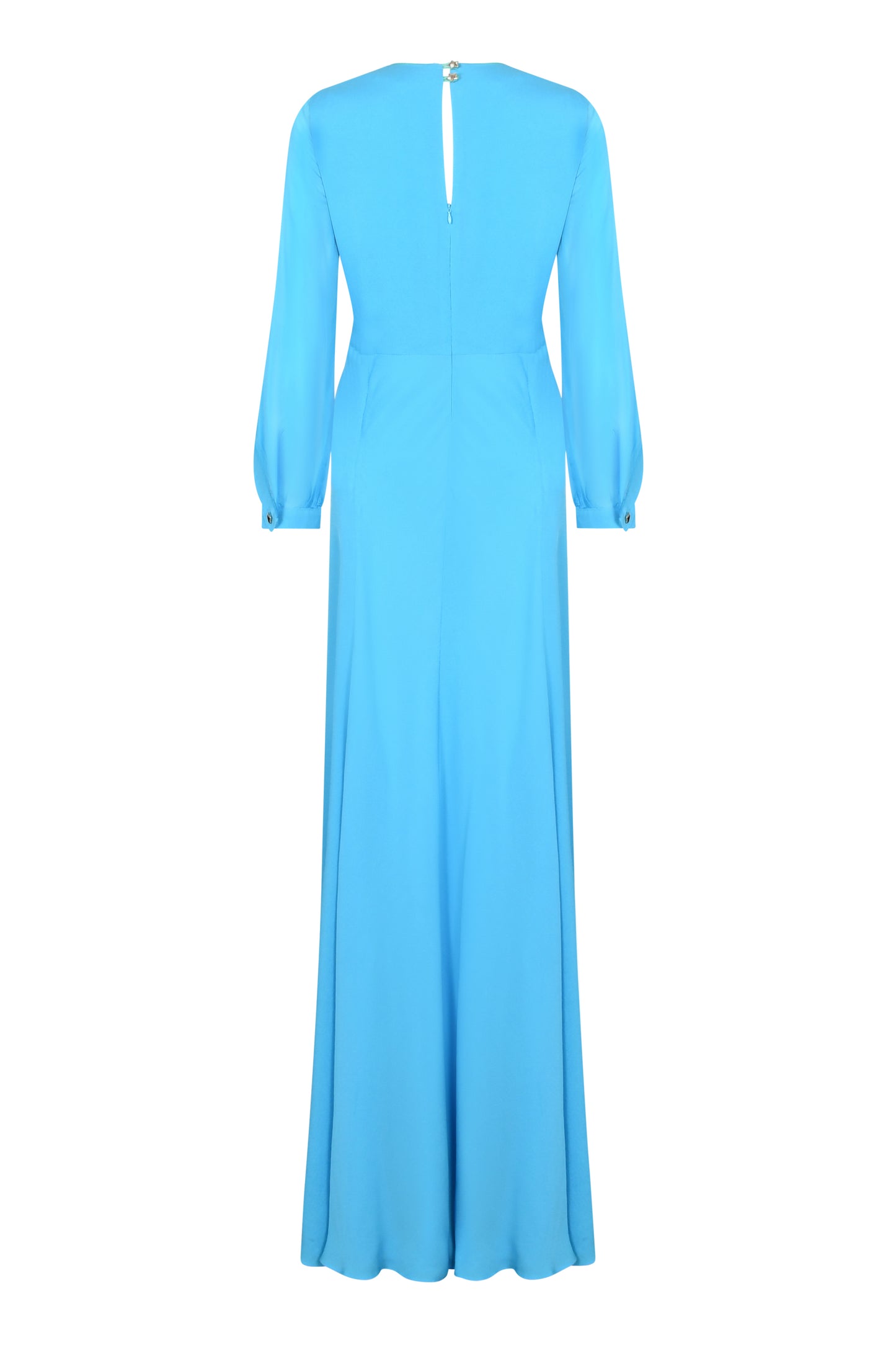 LONG JESSIE DRESS | SUMMER BLUE SILK GEORGETTE