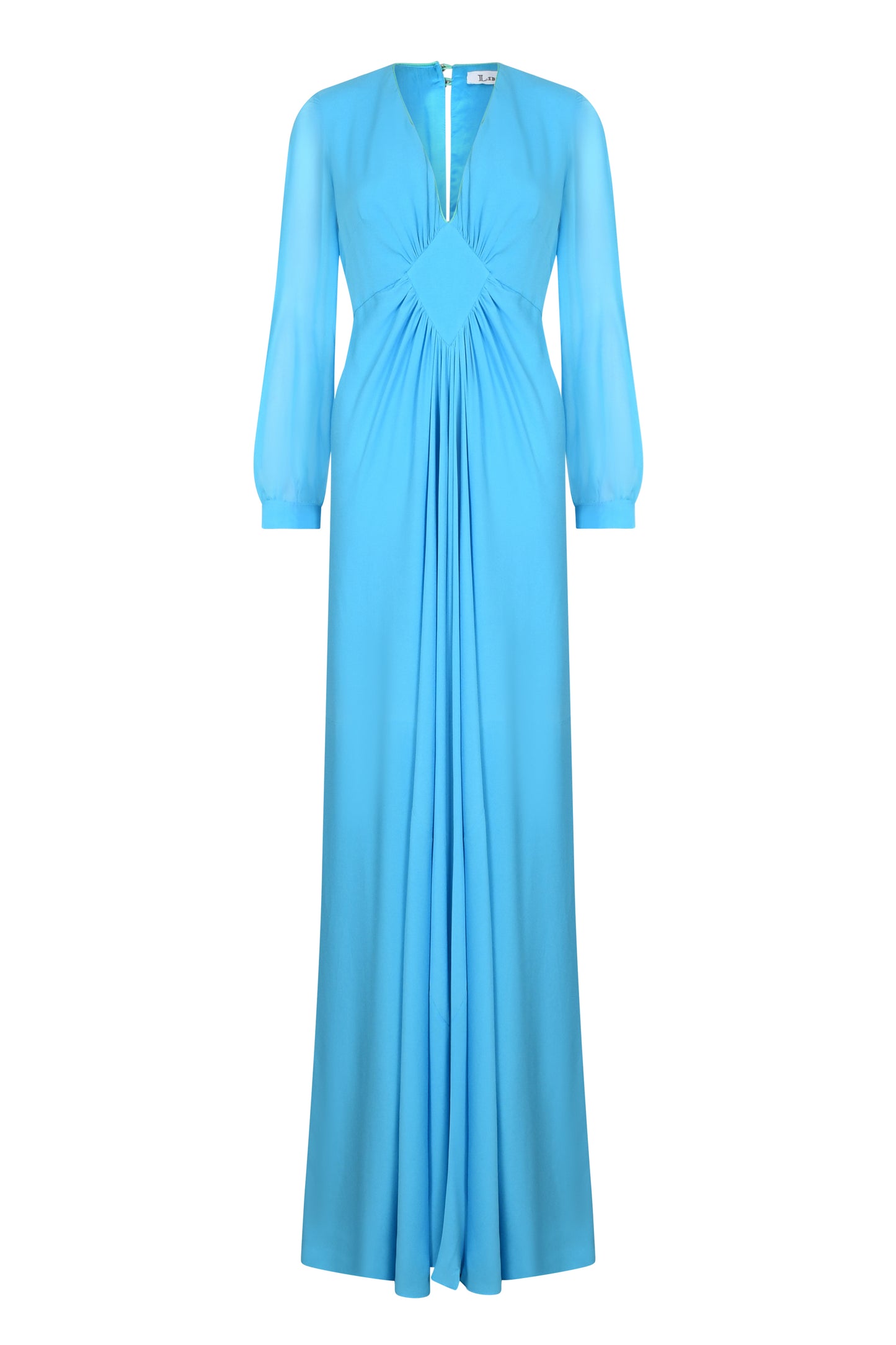 LONG JESSIE DRESS | SUMMER BLUE SILK GEORGETTE