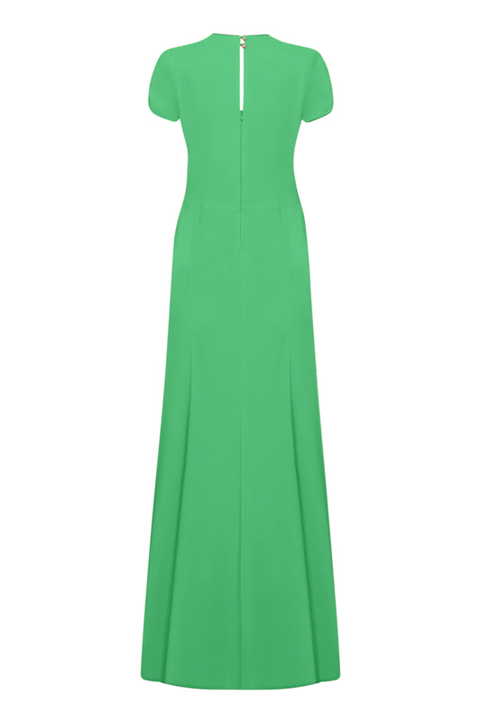 LONG JESSIE DRESS | SPRING GREEN SILK GEORGETTE