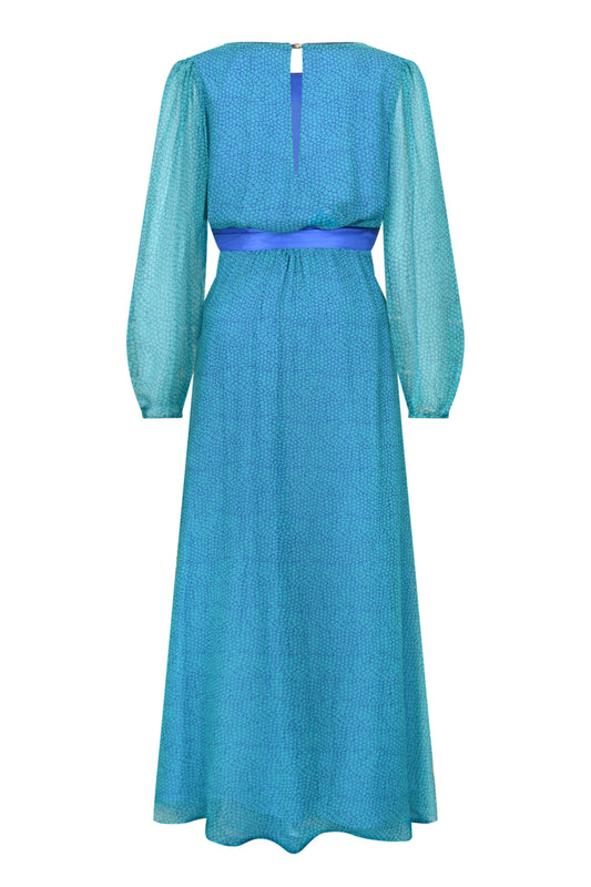 MAXI JOJO DRESS | TURQUOISE ORGANIC PRINT