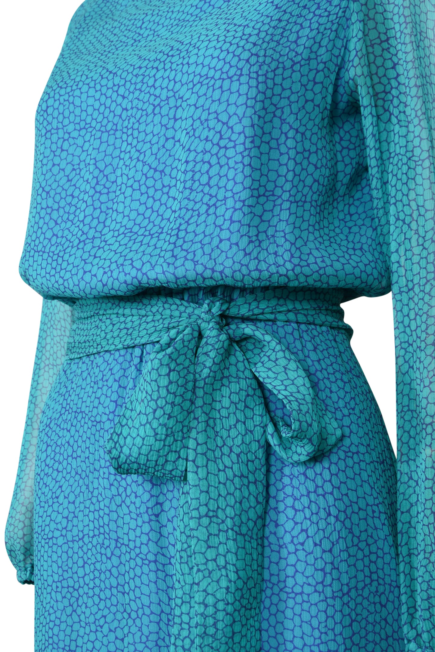 MAXI JOJO DRESS | TURQUOISE ORGANIC PRINT