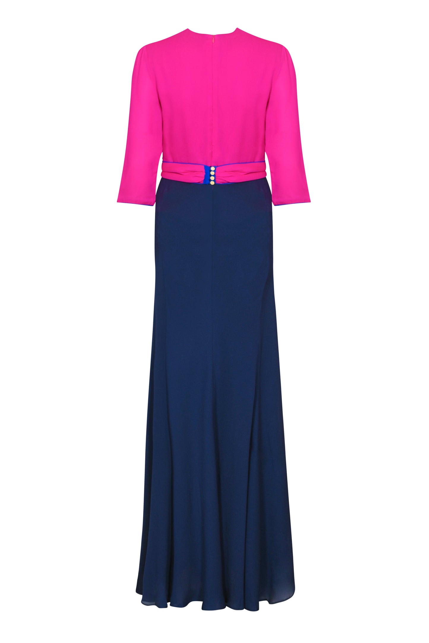LONG MILLIE DRESS | BLOCK COLOUR SILK GEORGETTE