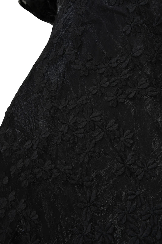 MAXI TAMMIM DRESS | BLACK EMBROIDERED FLOWERS
