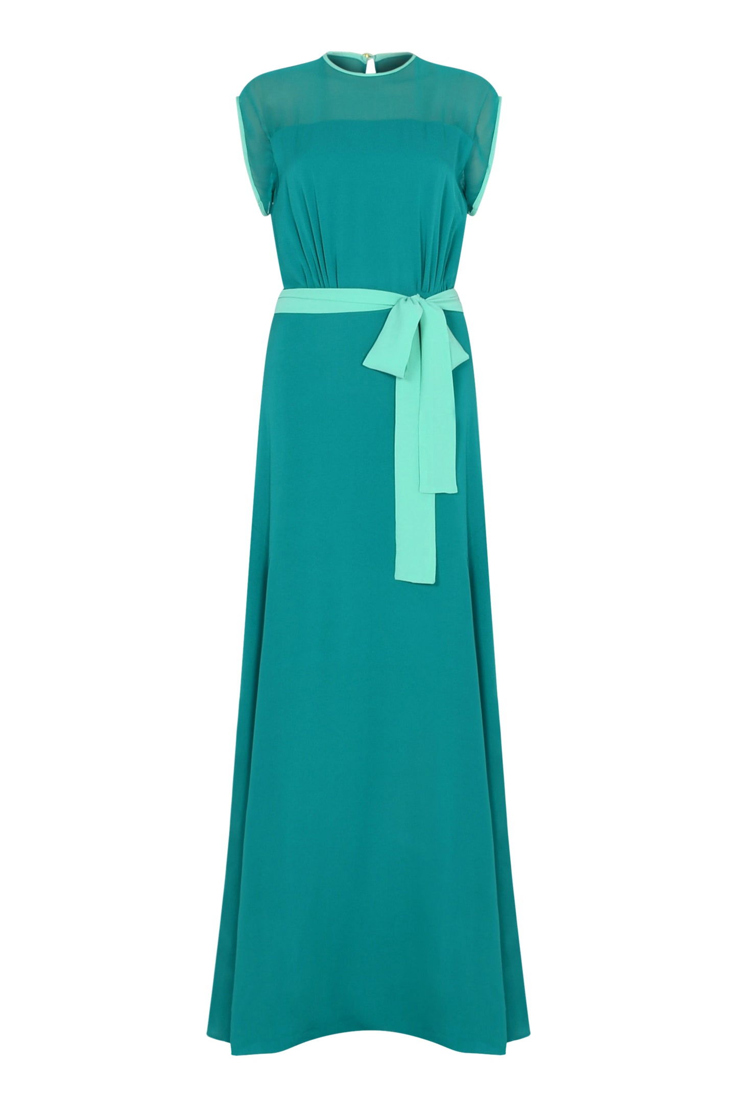LONG TATROB DRESS | JADE SILK GEORGETTE