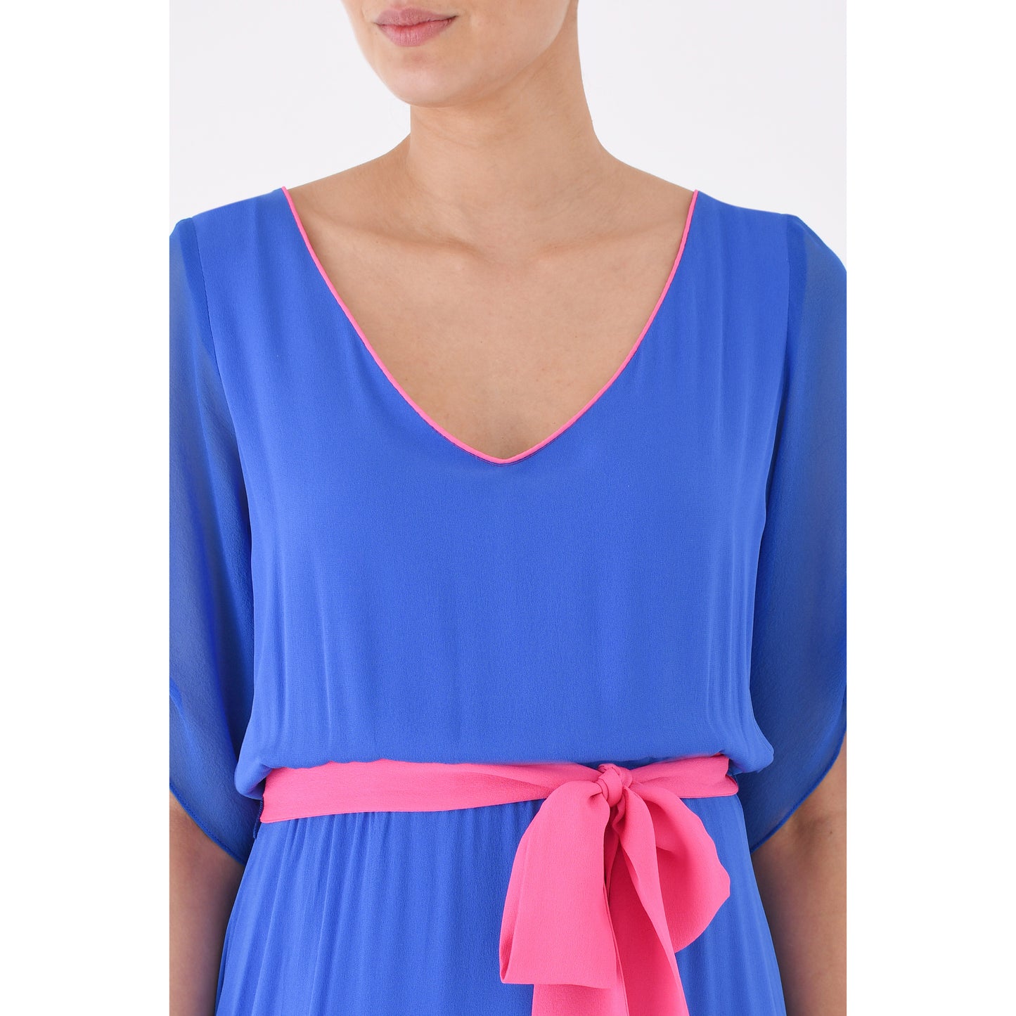 LONG VOJO DRESS | BLUE SILK