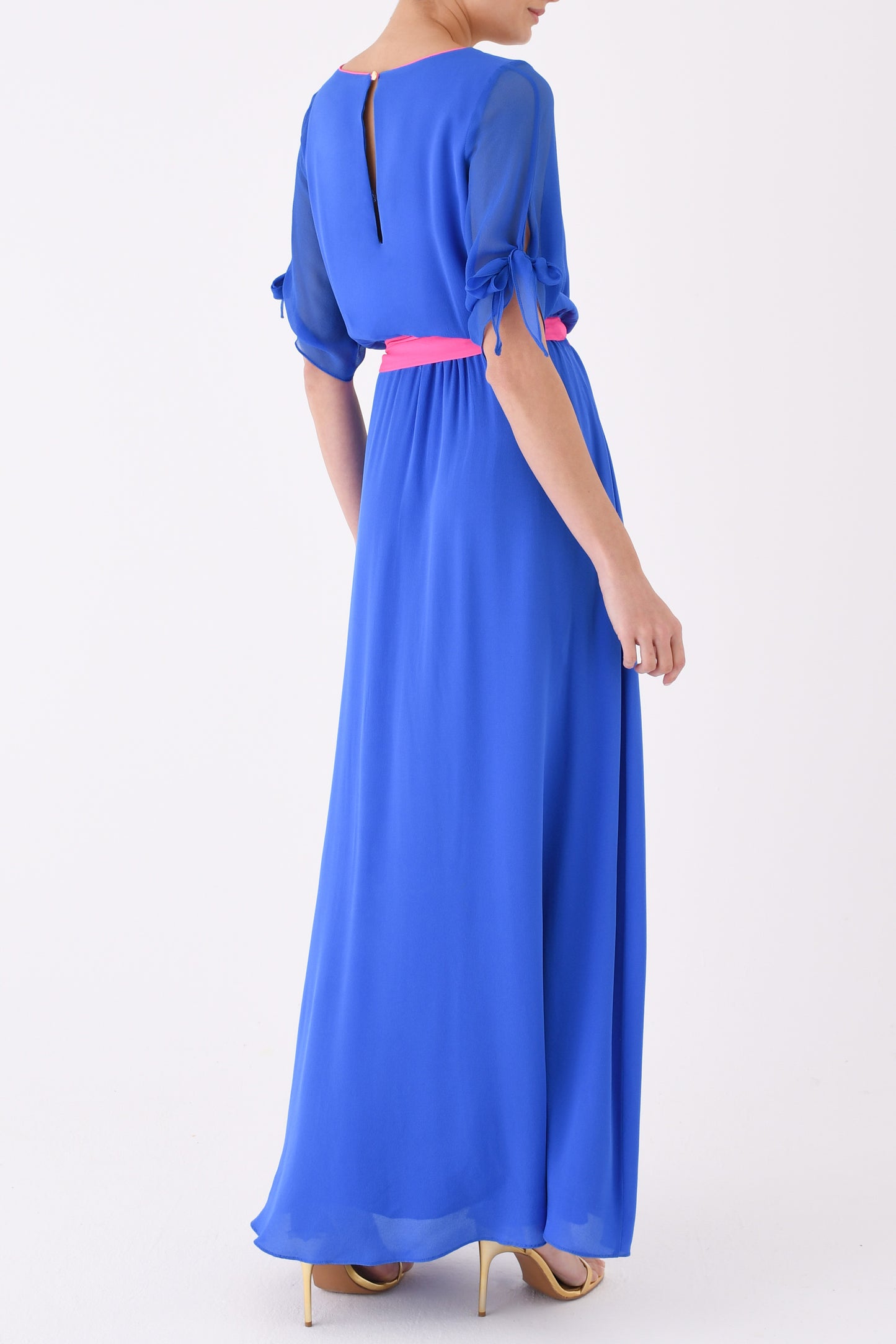 LONG VOJO DRESS | BLUE SILK
