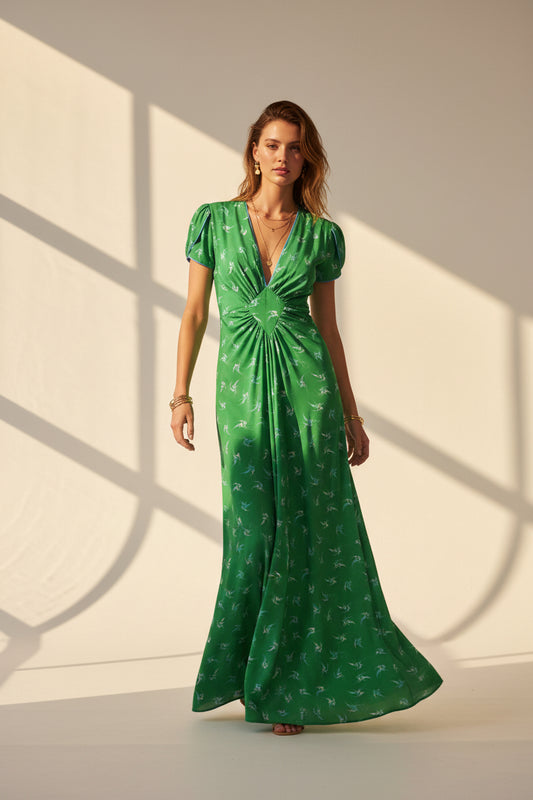 LONG JESSIE DRESS | LOVEBIRDS PRINT