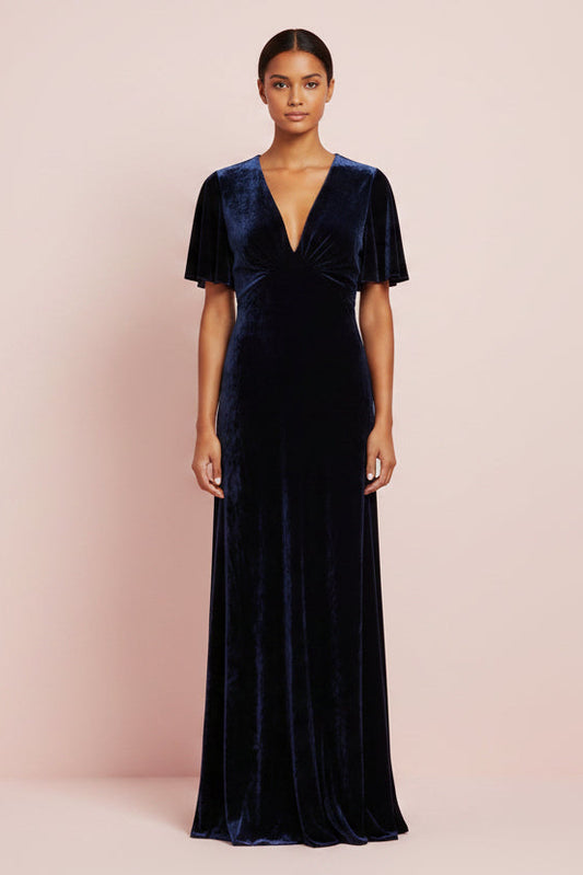 LONG TAMMIM DRESS | NAVY VELVET