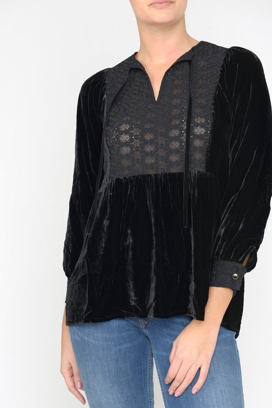 LULA TOP | BLACK VELVET