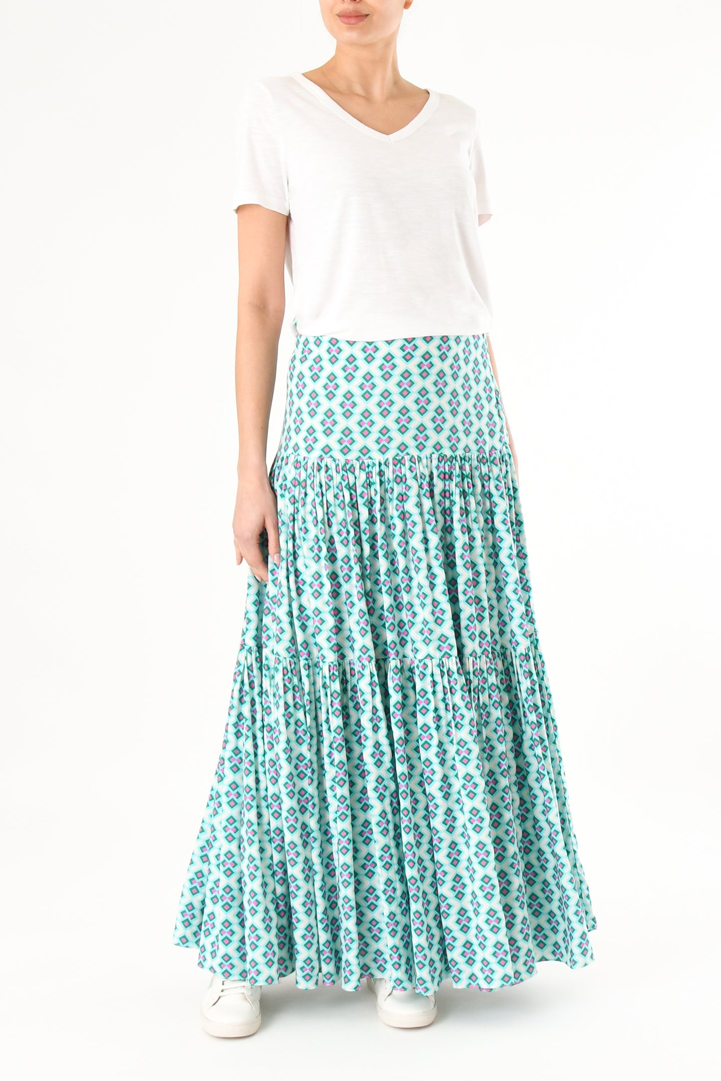 MAXI EMMA SKIRT | BRIGHT CRAZY PAV PRINT