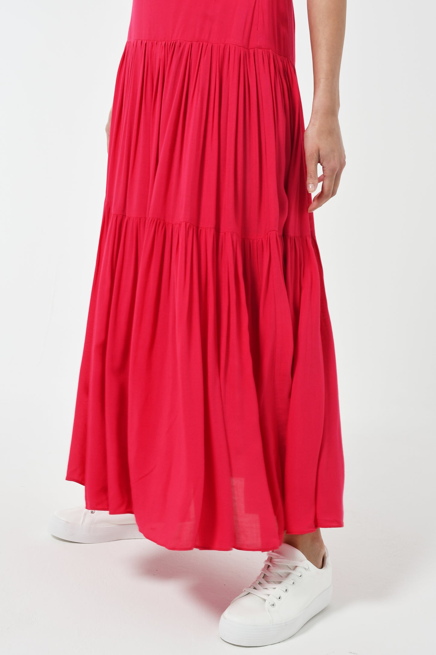 MAXI EMMA SKIRT | HOT PINK RAYON