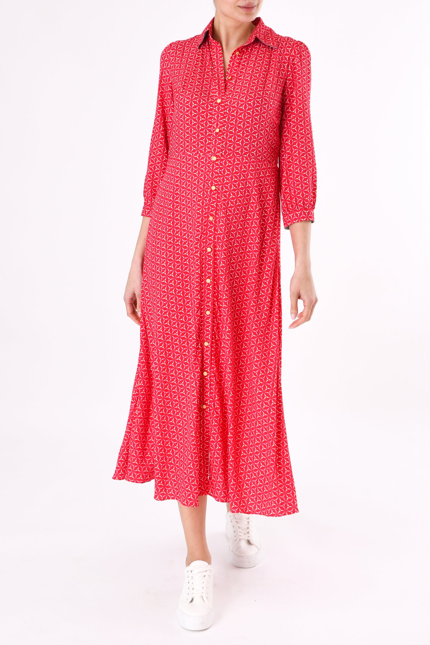 MIDI LUCINDA DRESS | SPINNING PRINT