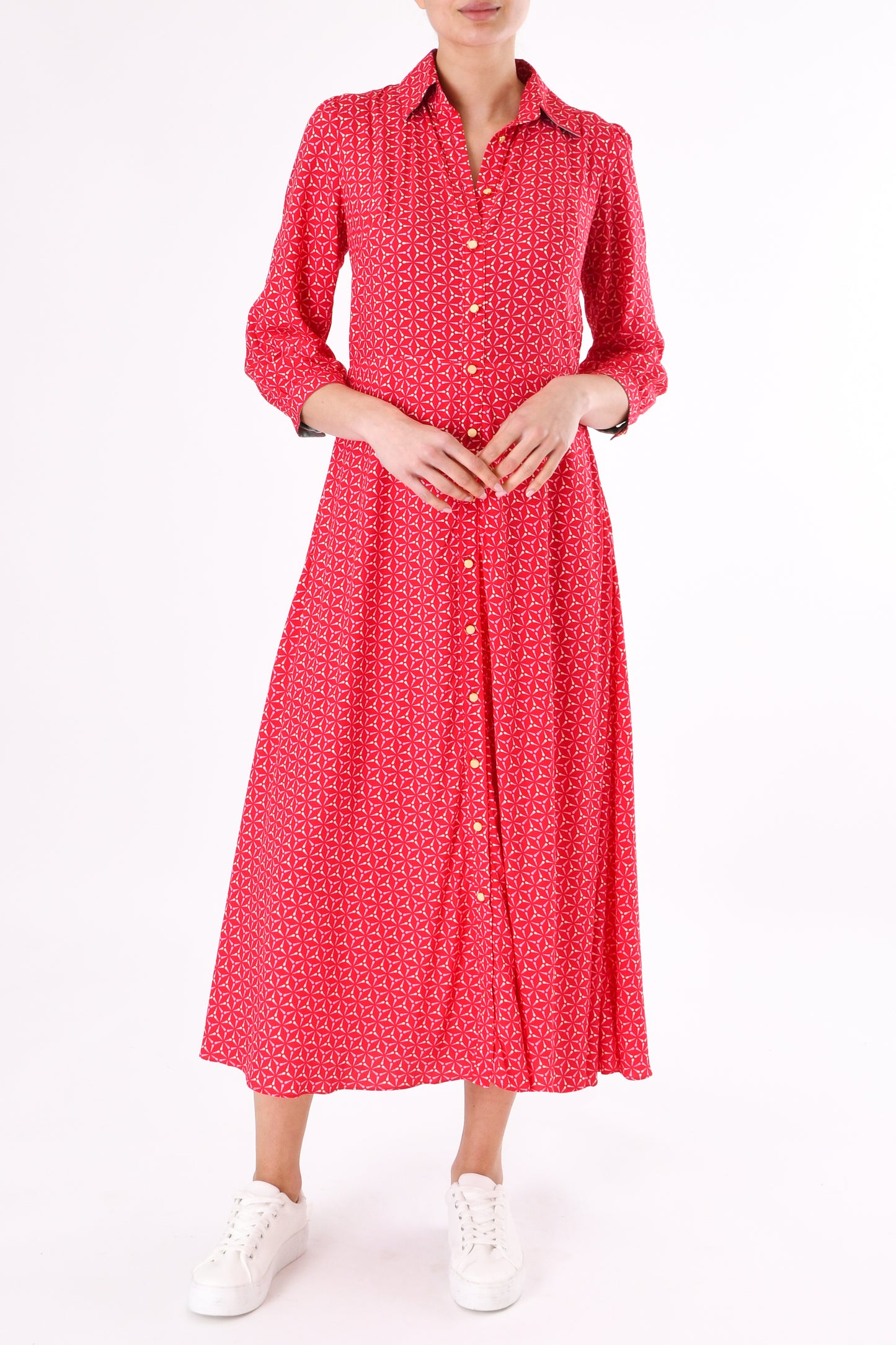 MIDI LUCINDA DRESS | SPINNING PRINT