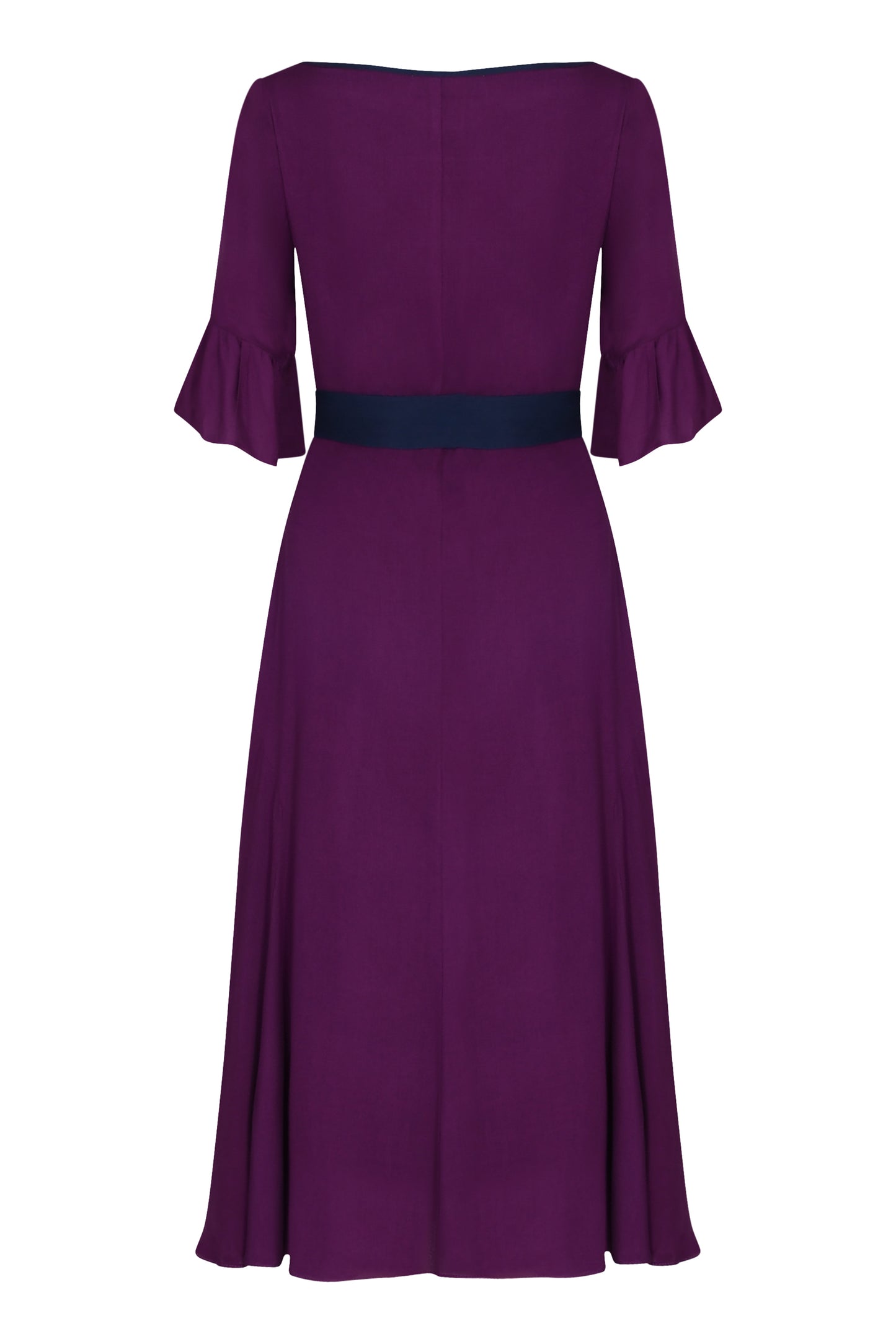 MIDI BEAROB DRESS | AUBERGINE RAYON