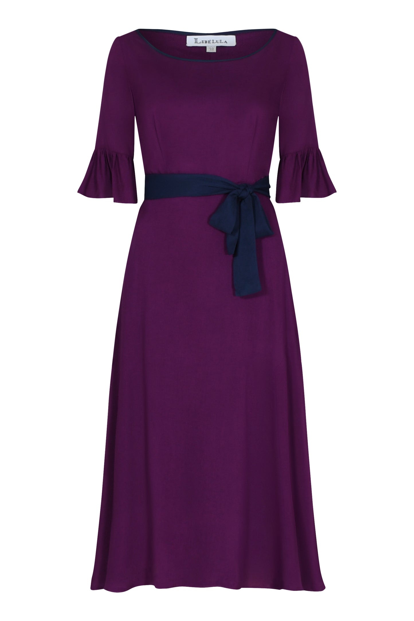 MIDI BEAROB DRESS | AUBERGINE RAYON