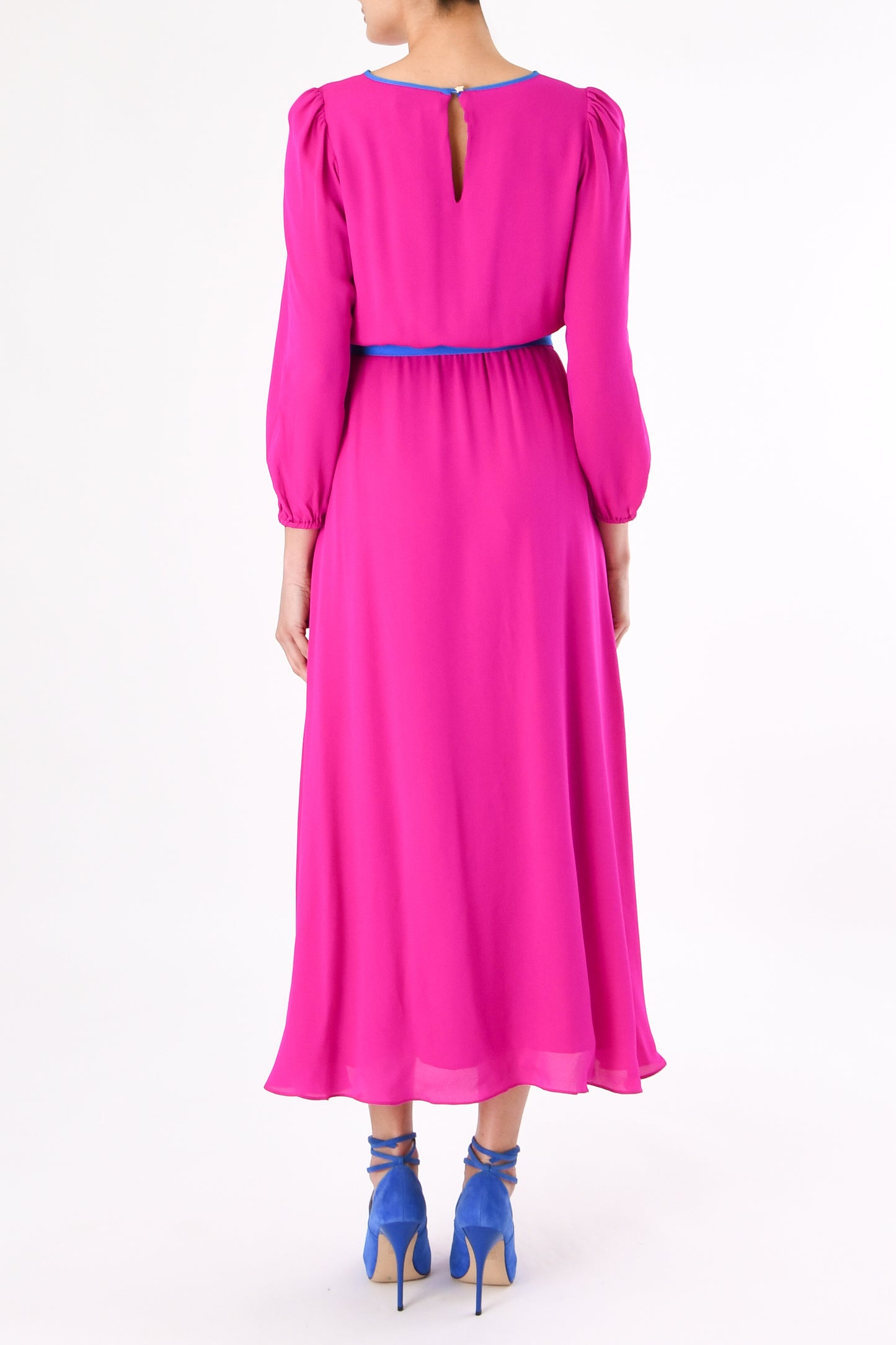 MIDI JOJO DRESS | HOT PINK SILK