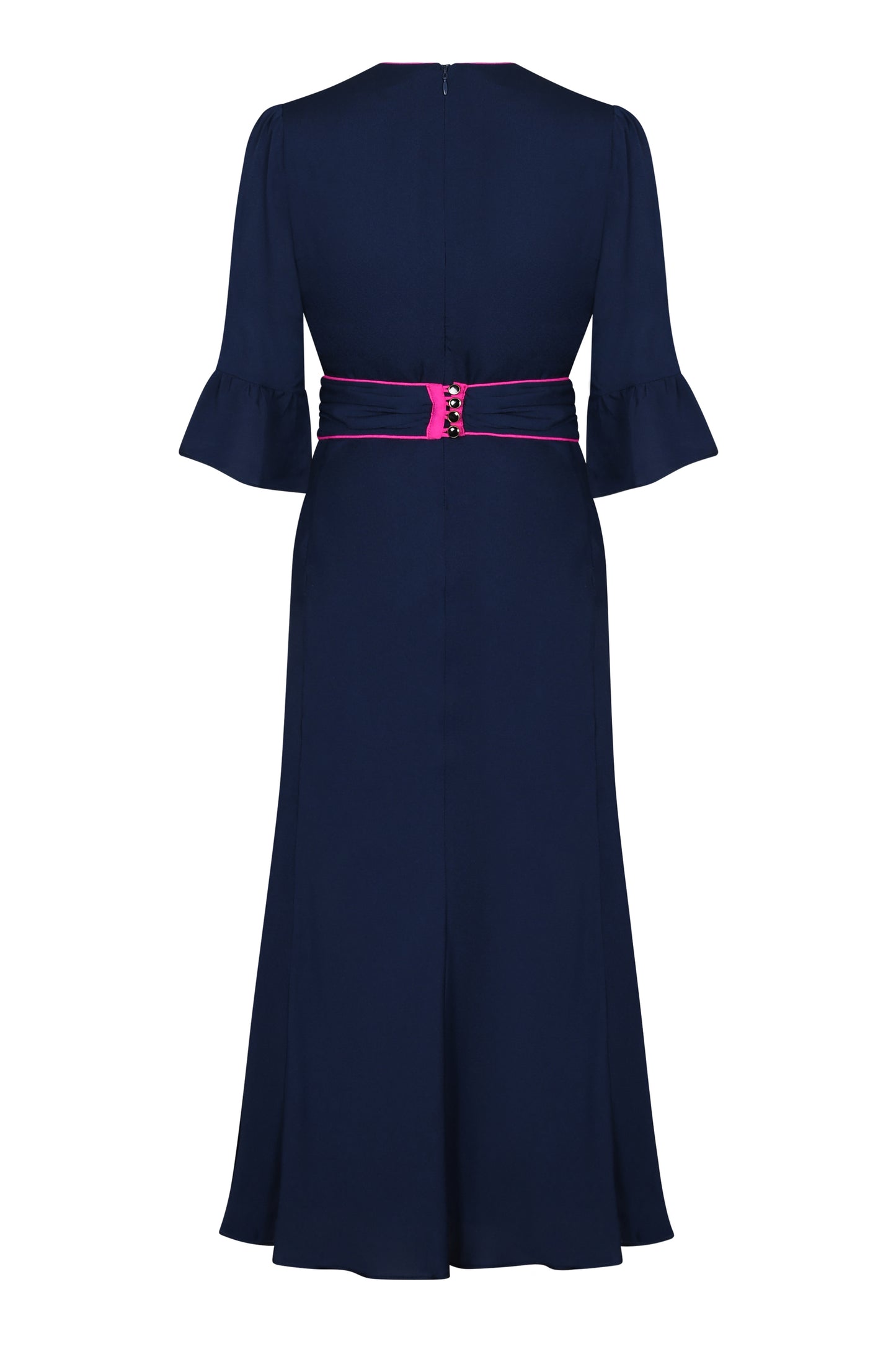 MILLIE DRESS | NAVY SILK GEORGETTE