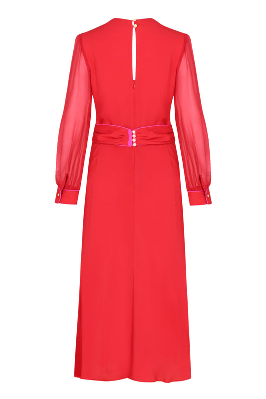 MILLIE DRESS | RED SILK GEORGETTE