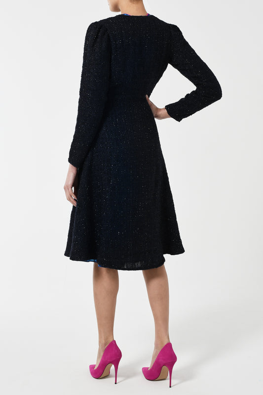 NEW DULWICH COAT | NAVY SPARKLE BOUCLE