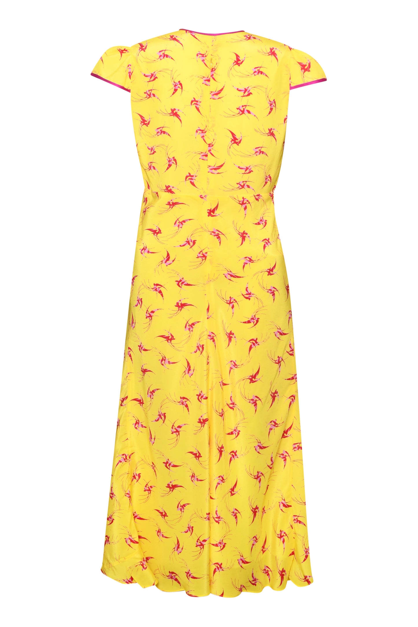 MIDI OLIVIA DRESS | YELLOW LOVE BIRDS PRINT