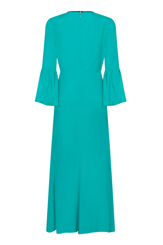 MIDI OLIVIA DRESS | TURQUOISE RAYON