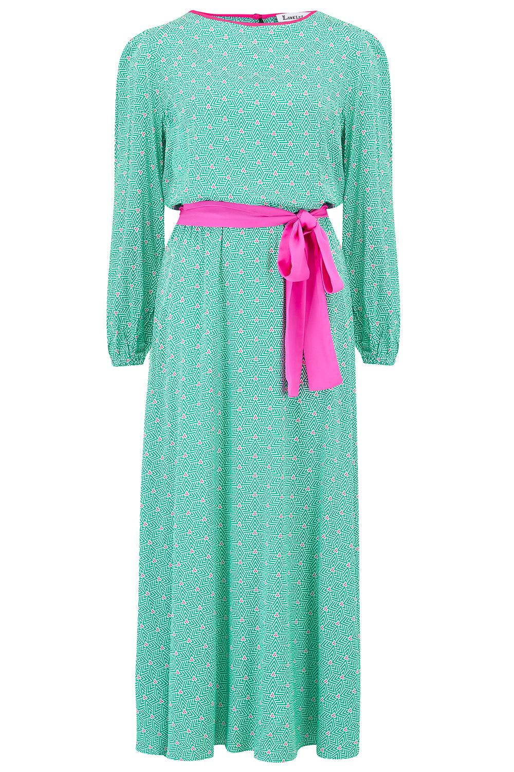 MIDI JOJO DRESS | STRIPEY TRIANGLE PRINT