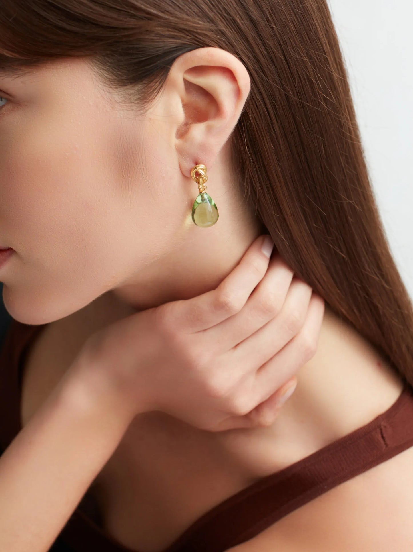 GOLD KNOT AND DROP EARRINGS