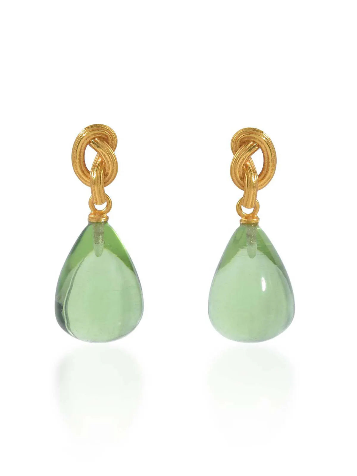 GOLD KNOT AND DROP EARRINGS