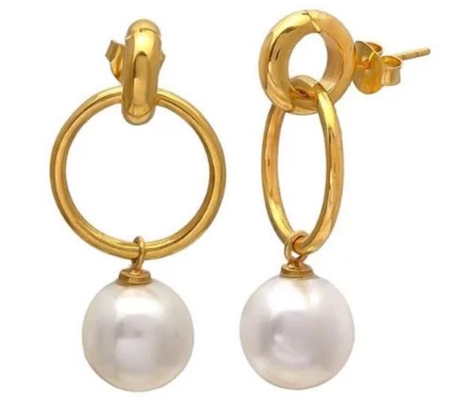 PEARL & HOOP EARRINGS