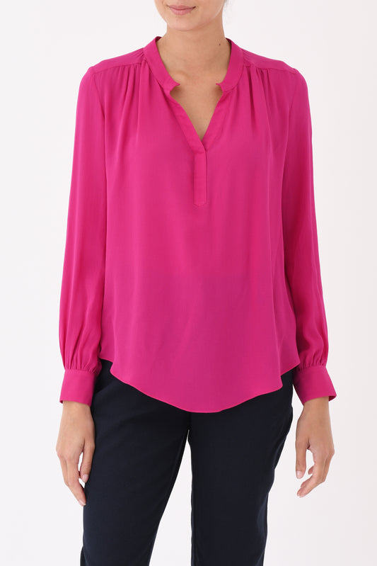 SILKY TOP | WINTER PINK SILK GEORGETTE