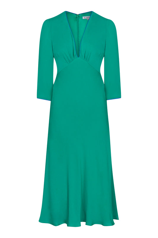 TAMARA DRESS | BRIGHT GREEN SILK GEORGETTE