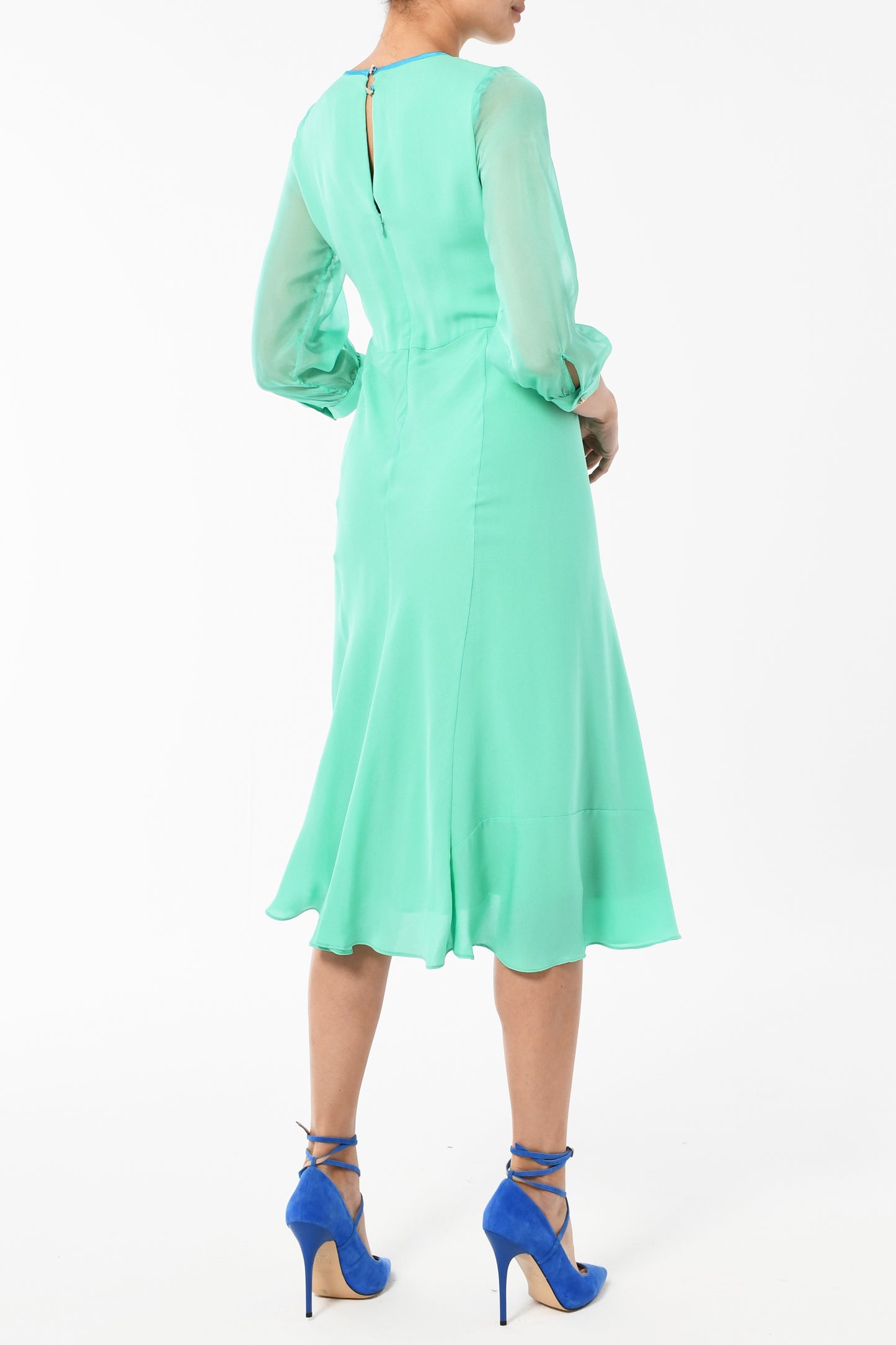 TILJES DRESS | MINT SILK GEORGETTE