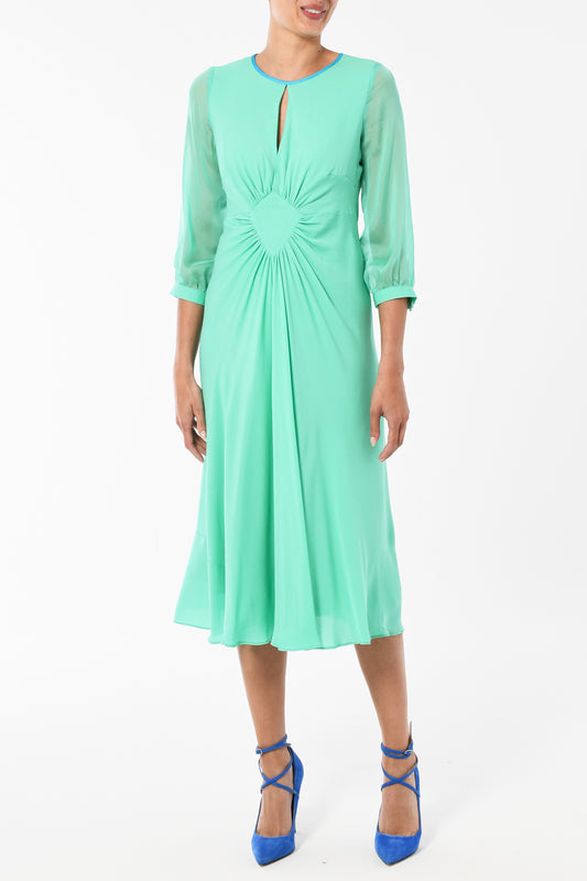 TILJES DRESS | MINT SILK GEORGETTE