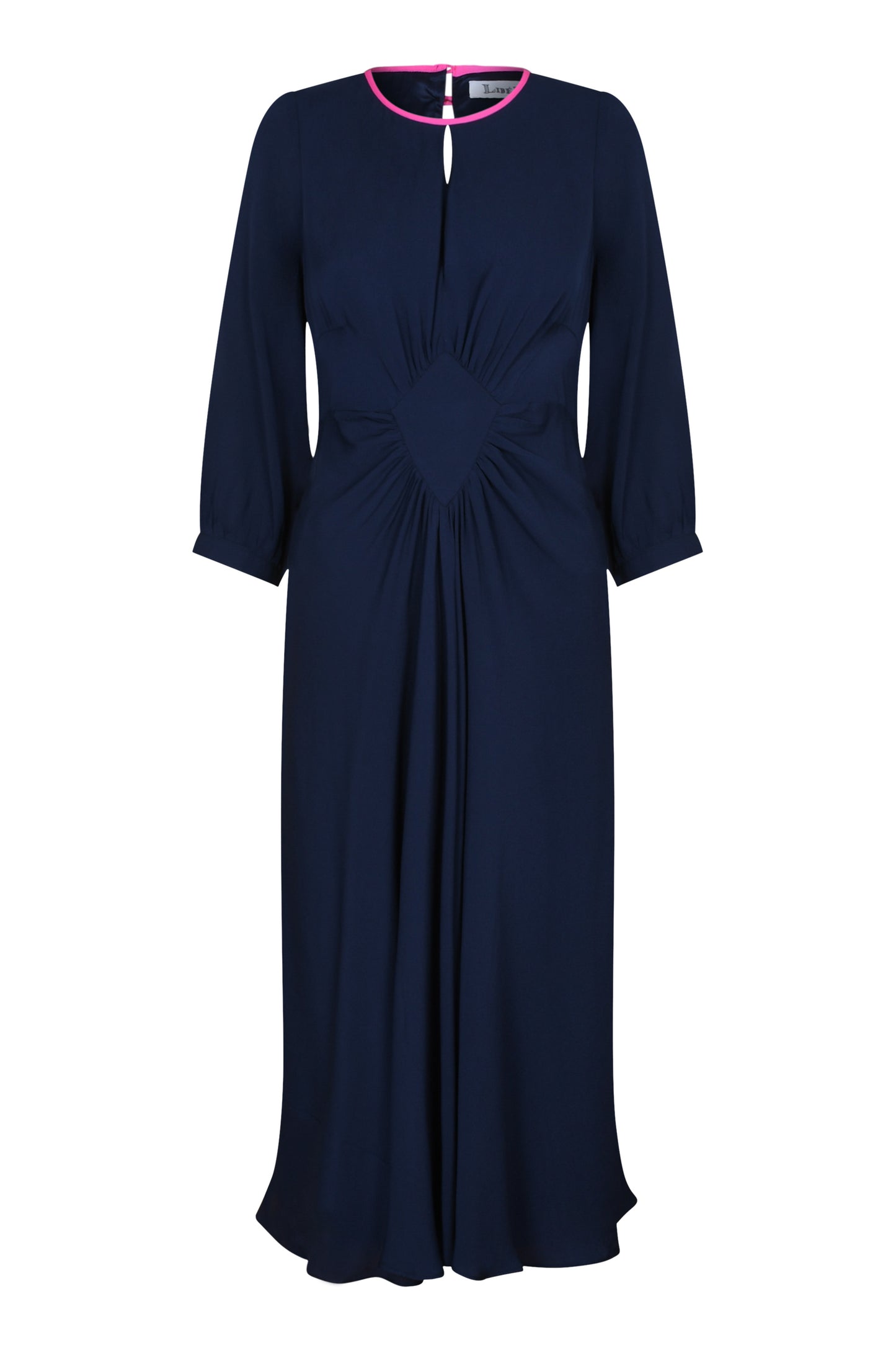 TILJES DRESS | NAVY SILK GEORGETTE